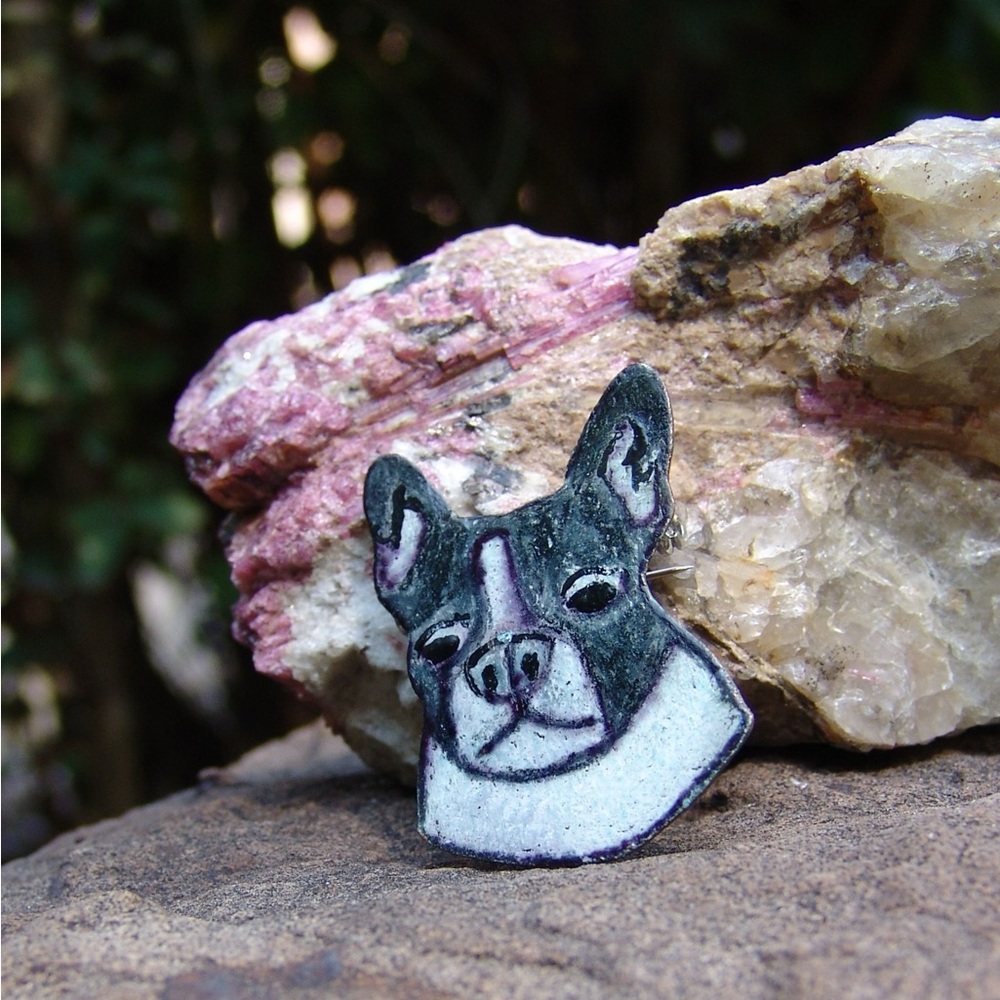 Handcrafted by Sandy Robinson Jewelry Terrier Pin